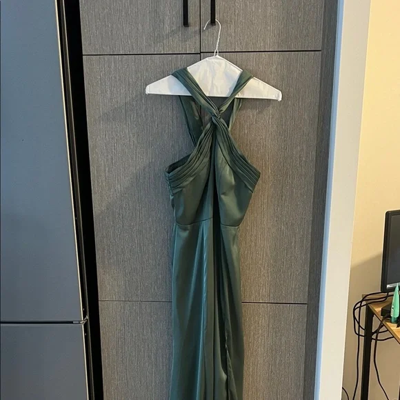 Azazie Strapless Green Dress - Picture 7 of 11